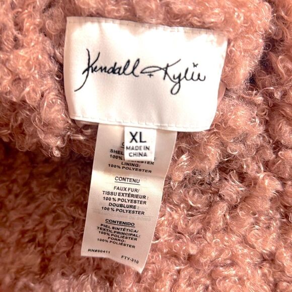 NWOT Kendall and Kylie Teddy Faux Fur Reversible Coat-Mauve-Size XL - Picture 13 of 15